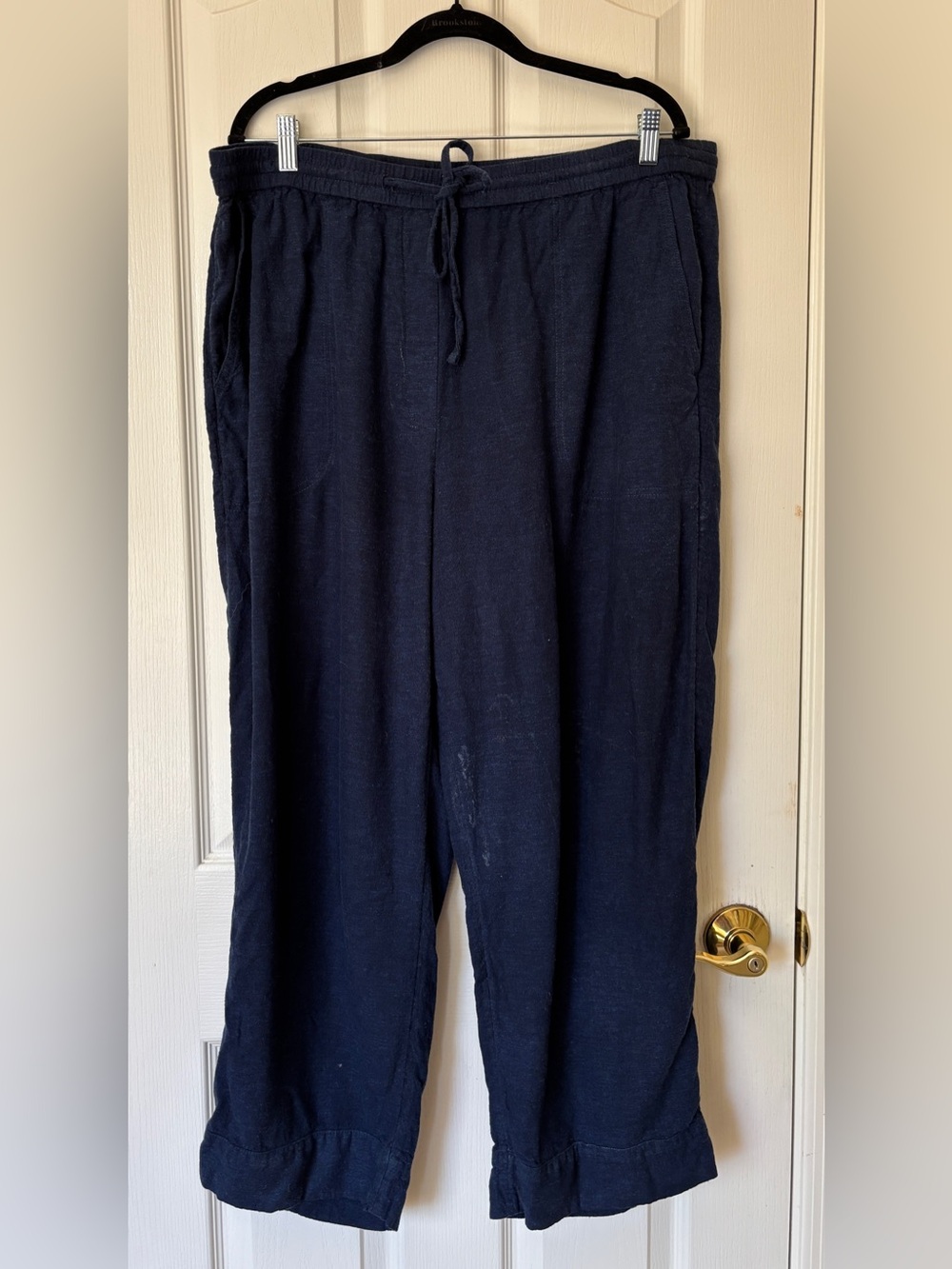 Banana Republic Navy Drawstring Straight Leg Pants ~ Women’s XL ~. Adjustable